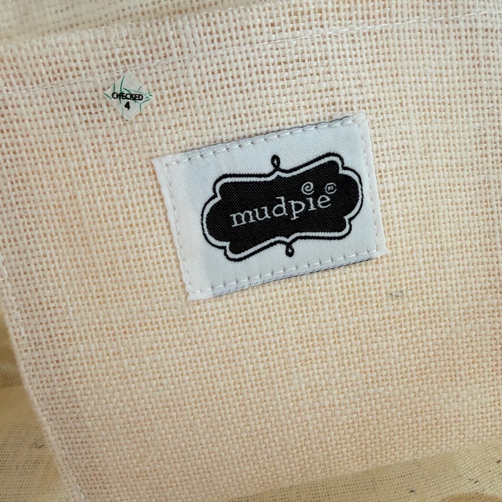 EUC Mud Pie Southern Belle Burlap Tote - Picture 6 of 7